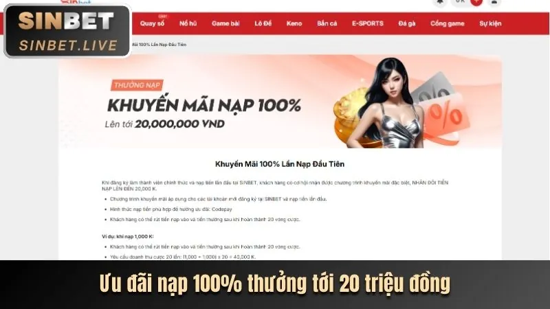 Khuyến mãi chào mừng thành viên mới với tiền thưởng lớn